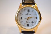 Качественные мужские наручные часы Omega Quartz (White Gold), гарантия