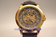 Мужские классические наручные часы Rolex Skeleton (Black Gold)