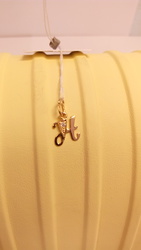 Золотая подвеска «Буква Н» с камнями,  вес 0, 53 г.